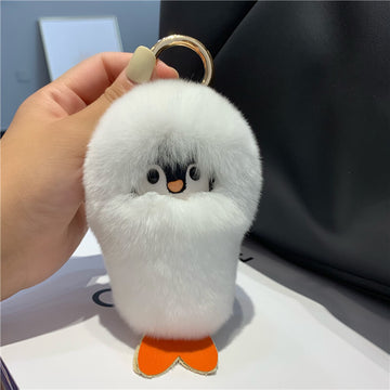 Fluffy Stuffed Penguin Bag Charm